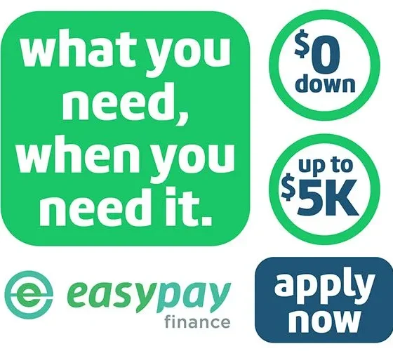 EasyPay Finance Text promoting easy financing options with $0 down and up to $5,000 available.